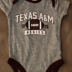 Texas A&M Baby Onesie Gray and Brown